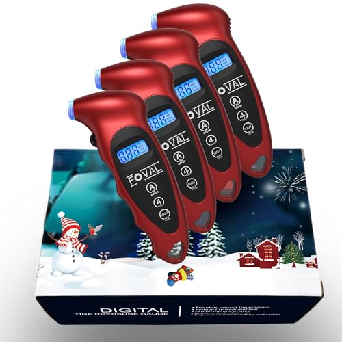 FOVAL Digital Tire Pressure Gauge 150 PSI for Car Truck Bicycle Instant Read with Backlit LCD and Non-Slip Grip (4)