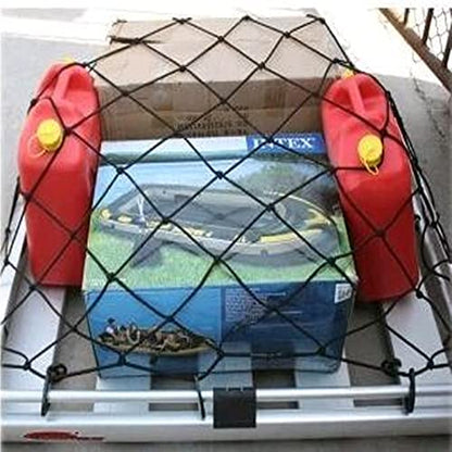 Heavy Duty Cargo Net for Pickup Truck Bed - Stretches from 1' x 1' to 3' x 3' - 12 Metal Carabiners - Compatible with Ford, Dodge RAM, Chevy, Toyota 3 Size