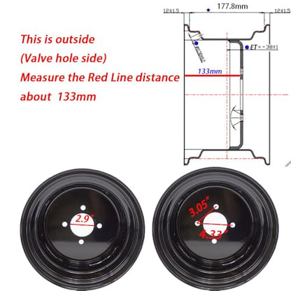 12x7 ATV Rear Rim Wheel 4/110 offset 2+5 for Yamaha Grizzly 350 600