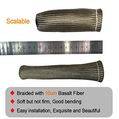 Titanium Spark Plug Wire Boots Thermal Protection Insulator Sleeve, 2500 Degree Heat shield Cover Wrap 6 inch for Car Truck 8PCS - color: Titanium