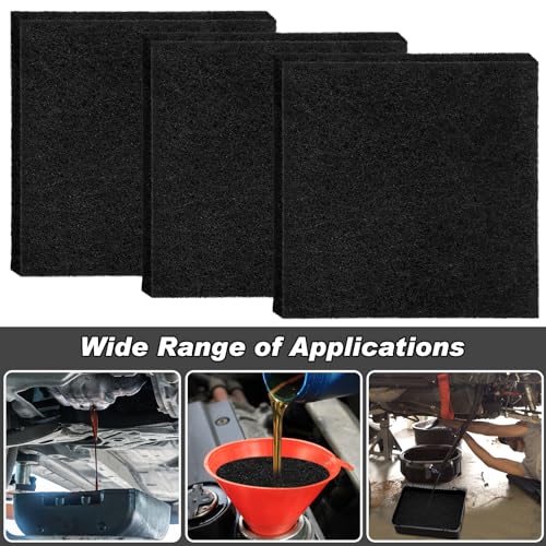3 Pcs 22'' Oil Drain Splash Pad, Heat-Resistant Square No-Splatter Pad fits Most Oil Drains Anti Oil Splash Pad for Car Oil Changing Drain Pan Transmission, Black