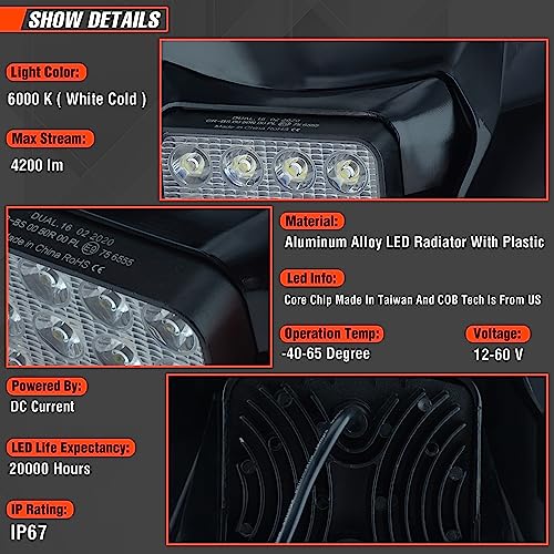 Dirt Bike Led Headlight Motorcycle 2020-2022 Enduro Headlight Kit for EXC EXCF SX SXF XC XCF XCW XCFW (Black-Dual 16) - color: Black Mask-Dual 16