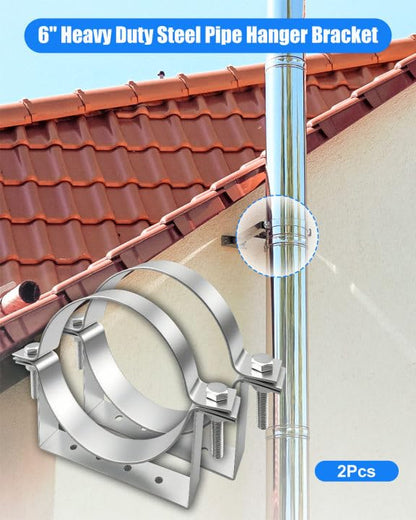 2Pcs 6 Inch Pipe Hanger Chimney Support Bracket - size: Diameter: 6 Inches