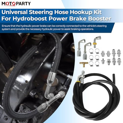 Motoparty Steering Hose Hookup Kit for Hydroboost Power Brake Booster