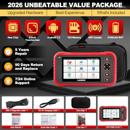 LAUNCH CRP129E Plus OBD2 Scanner, 2026 Full System Diagnostic Scan Tool