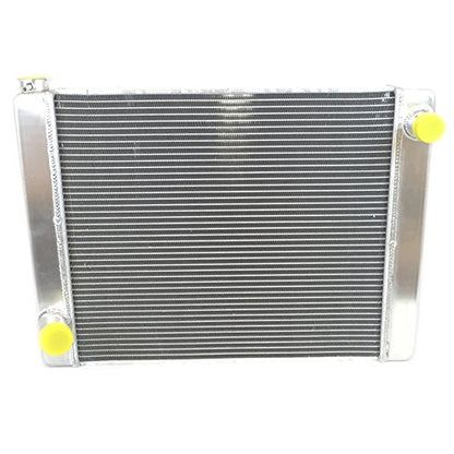 JSD 2 Row Aluminum Racing Radiator for Ford Mopar Aluminum Racing Radiator Single Pass Overall 26" x19" x3" - size: 26" x19" x3"