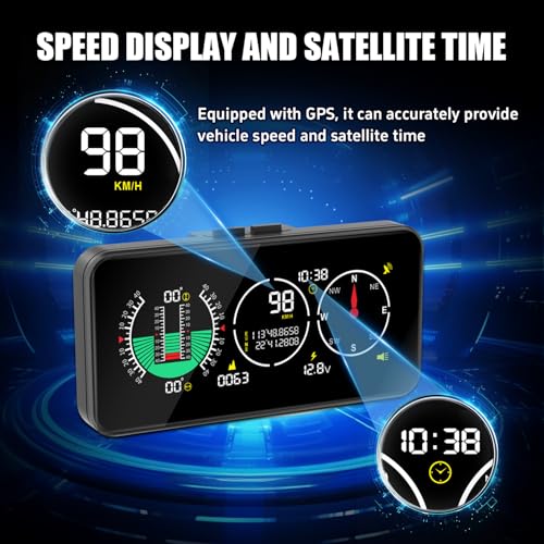 X60 Inclinometer for Off-Road, GPS Speedometer MPH/KMH, Driving Direction