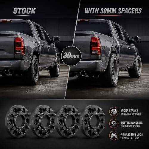 6x130Wheel Spacer Hub Centric, 30mm, 84.1mmHub Bore, 14x1.5 Studs, 6061-T6Aluminum Alloy,for Mercedes Sprinter and VW Crafter 4 Pack