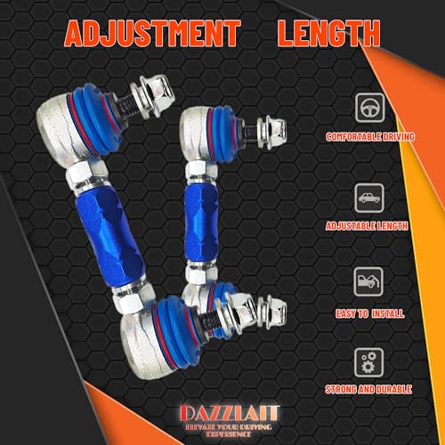 105mm-125mm Universal Adjustable Sway Bar End Links | M10 Stud with 12 mm Spacer Washer | Adjustable Sway Bar Links - size: 105MM-125MM