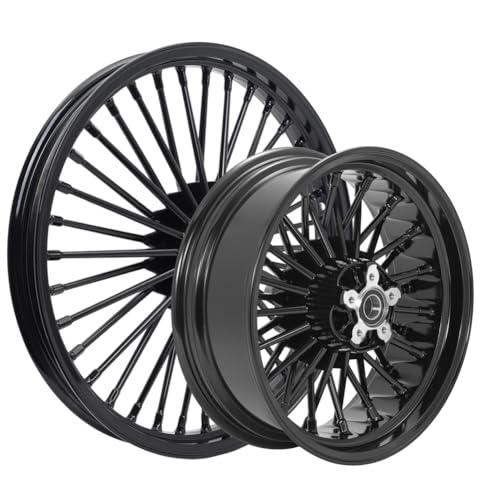 TOFR 21x2.15 16x5.5 Fat Spoke Wheels Black For Harley Dyna FXD FXDB 08-17 - color: 21x2.15 16x5.5 Black, size: Dyna 2008-2017
