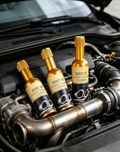 3Pcs Catalytic Converter Cleaner, Exhaust System Pipe Carbon Removal Treatment Additive, Fuel System Cleaner Oil Additive for Gas and Diesel Cars