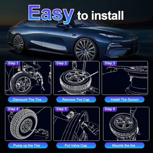 Autel TPMS Sensor 4 Pack, MX-Sensor 2in1 315MHz 433MHz Press-in OE-Level Programmable Tire Pressure Sensor, Rubber Valve Stem, Works with TS508 TS408 TS608 MS906PRO-TS