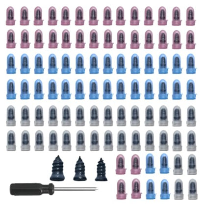 101 PCS Tire Repair Rubber Nail, Vacuum Tire Repair Spiral Rubber Studs Kit, 3 Size Tire Screw Plugs Quick Repairs Tool with Screwdriver, Self-Service Tires Puncture Repairs for Most Cars - size: 100 PCS + Screwdriver
