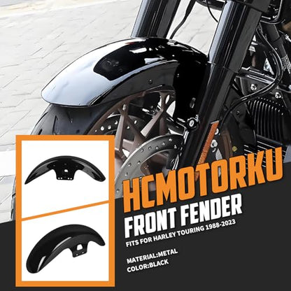 19 inch Wrap Front Fender Fit for Harley Touring 2014-2023 - style: Black 19 inch 2014-2023