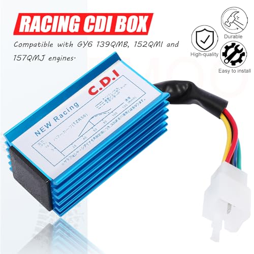 Racing 5 Pins AC CDI Box for GY6 50cc - 70cc 90cc 110cc 125cc 150cc Scooter 4-Stroke Engine ATV Go Kart Moped Quad Pit Dirt Mini Pocket Bike Chopper XR50 CRF50 139QMB 152QMI 157QMJ - size: 5 pin