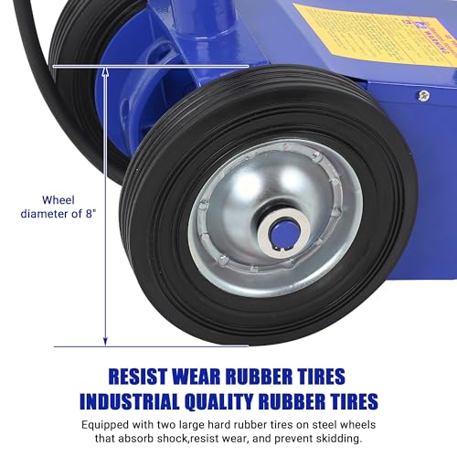 GarveeTech 30 Ton Air Hydraulic Floor Jack for Heavy Duty Trucks & Tractors – Low Profile (9"-17.7"), 4 Adapters, 46" Adjustable Handle – 66,000 Lbs Capacity - color: 30 Blue