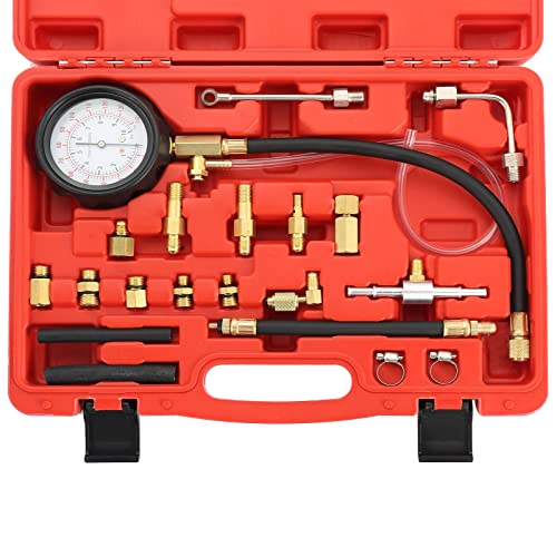 ATPEAM 0-140 PSI Fuel Injector Injection Pump Pressure Tester Gauge Kit TU-114 Fuel Pressure Tester Kit for Car Motorcycle Truck
