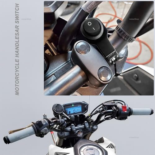 Motorcycle Handlebar Switch ATV Light Switch Waterproof Aluminum Alloy Toggle Switch for Motorcycle Light Bike Light Spotlight 7/8"(22MM) 1 Pcs