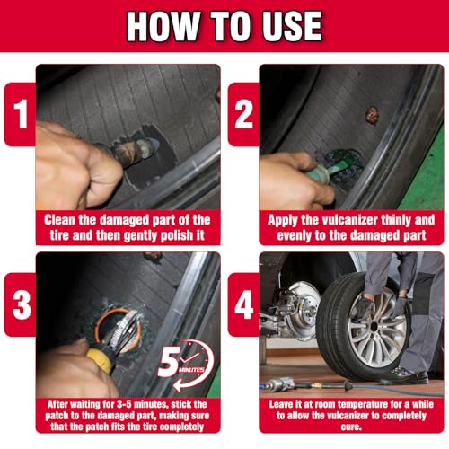 Chemical Vulcanizing Cement, Waterproof Tire Repair Glue 8.5 FL.Oz, Fast Drying Rubber Adhesive with Brush Top, Clear and Durable, Ideal for Car, Motorcycle, Bike - color: Transparent