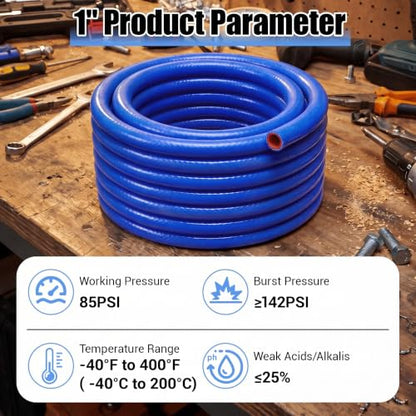 Outus 1" Id, 50ft Silicone Heater Hose,Coolant Radiator Hose, Blue, 1 - color: Blue, size: 1" ID, 50ft