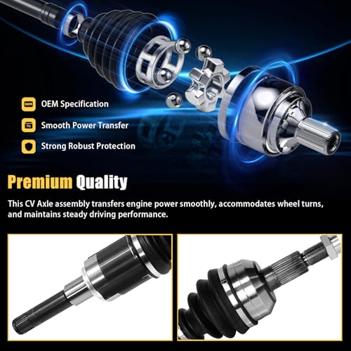 2PCS Front CV Axle Shaft Assembly Compatible with Chevrolet Equinox 2010 2011 2012 2013 2014 2015 2016, for GMC Terrain 2010 2011 2012 2013 2014 2015 L4 2.4L, NCV10641 NCV10642