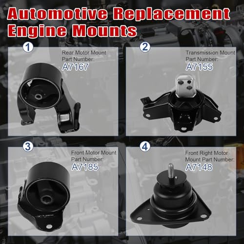 4Pcs Engine Motor Mount Compatible with Hyundai Elantra L4 2.0L 2007-2012