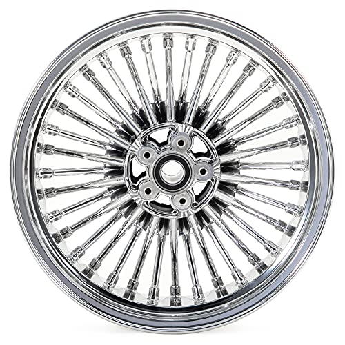 TOFR 18x3.5 16x5.5 Chrome Fat Spoke Wheels For Harley Softail Chopper 06-17 - color: Chrome, size: Front：18x3.5 Rear：16x5.5