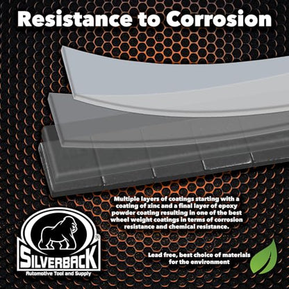 Silverback 1/4 oz Black Steel Adhesive Wheel Weights, 240-Piece Box - color: Black, size: 1/4 oz