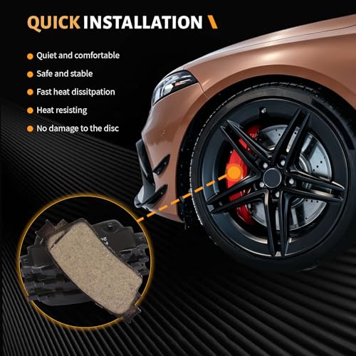 D2135 Rear Ceramic Brake Pads Kit Fit For Mitsubishi Outlander 2017-2020, For Eclipse Cross 2018-2020, For Outlander PHEV 2018-2022 - size: HZ2135