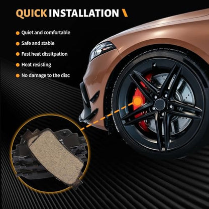 D2135 Rear Ceramic Brake Pads Kit Fit For Mitsubishi Outlander 2017-2020, For Eclipse Cross 2018-2020, For Outlander PHEV 2018-2022 - size: HZ2135