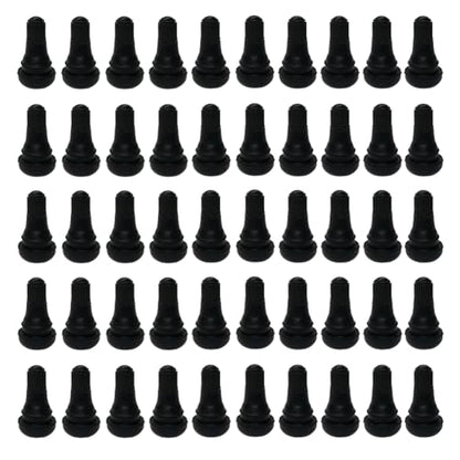 50Pcs TR412 Tubeless Valve Stems, Black Rubber Snap-in Valves Tubeless Tire Valve Stems Replacement for Tubeless 0.453 inches Rim Holes on Standard Auto Tires - size: TR412-50pcs