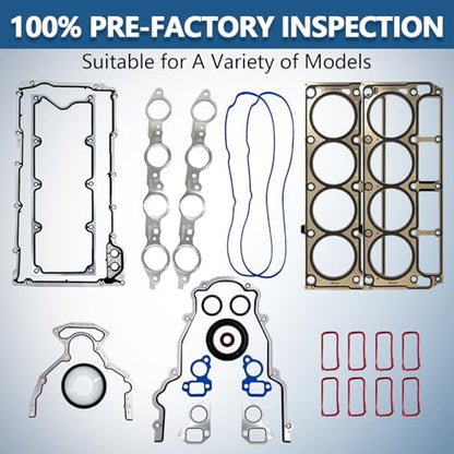 Truck Replacement Camshaft Kit, Fit for 1997-2006 LS 4.8/5.3/5.7/6.0 GMC Chevrolet Gen3/4 with LS Cam Kit for 5.3, Head Gaskets, Springs, Pushrods, Oil Pump, Oil Pumps, Timing Chain - color: With Chevrolet Complete Kit