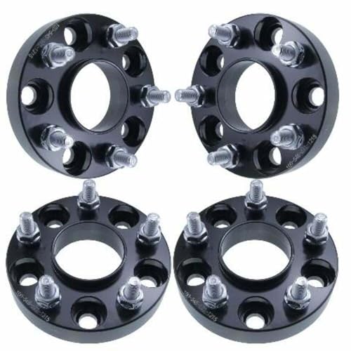 1.25 Inch Hub Centric Wheel Spacer Compatible with Mitsubishi Lancer Eclipse & Outlander - 5x114.3 (5x4.5) Bolt Pattern, 67.1mm Hub Bore, 12x1.5 Studs, 6061-T6 Billet Aluminum, Black - Set of 4 - size: 1.25 Inch Hubcentric Wheel Spacers, style: 4x Wheel S