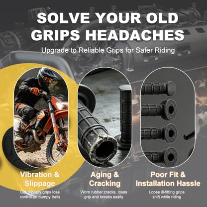 7/8" Motorcycle Hand Grips - size: 22mm & 24mm
