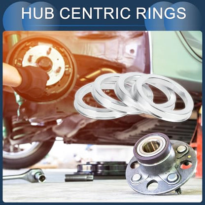 Hub Centric Rings, 57.1mm ID to 72.6mm OD Vehicle Wheel Hubrings Aluminum Alloy, 4 Pcs - size: 57.1mm to 72.6mm