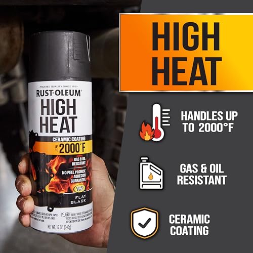Rust-Oleum Automotive High Heat Spray Paint, Flat Black - color: Flat Black, size: 12 Ounce (Pack of 1)