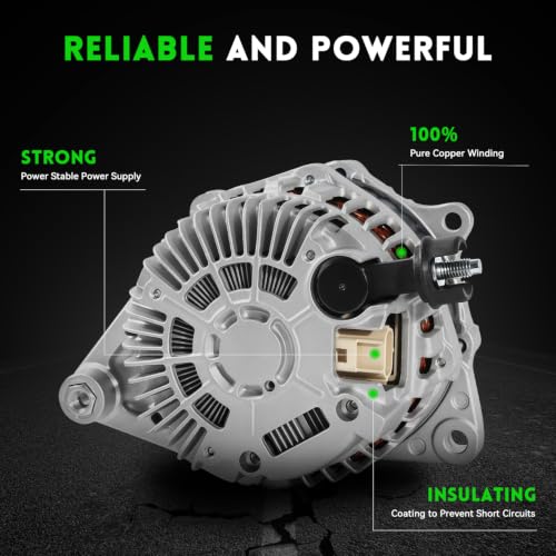 11273N Alternator 150A Fits for 2007-2014 Ford Edge, 2010-2012 Fusion 3.5L, 2008-2012 Taurus, 2007-2012 Lincoln MKZ, 2007-2010 MKZ MKX All Engine, 2010 MKS 3.7L, A3TJ1291, A3TJ1291ZC, PG11273 - size: 11273N