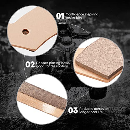 Sintered Brake Pads Set Front and Rear for Harley FLHT/FLHTi Electra Glide Standard, Flhtcu-i Electra Glide Ultra 2000-2007 Replacement Brake Pads Set - color: yellow
