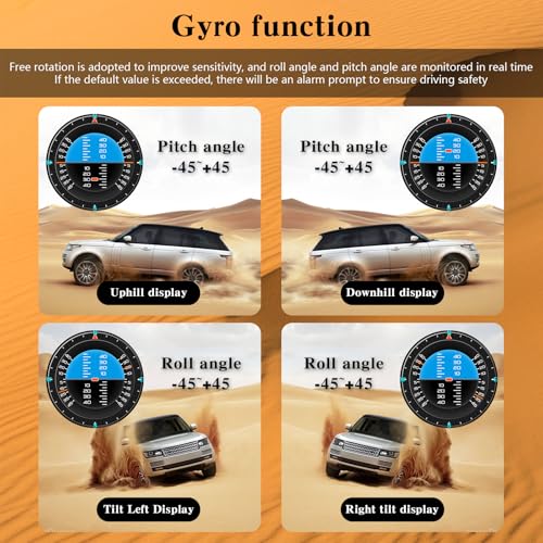 MH Obd2 Gauge Display Heads Up Display 4.3-inch TFT LCD Screen Multi-Function Digital HUD Gauge Cluster with Speed RPM Boost for All Car