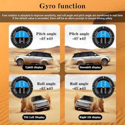 MH Obd2 Gauge Display Heads Up Display 4.3-inch TFT LCD Screen Multi-Function Digital HUD Gauge Cluster with Speed RPM Boost for All Car