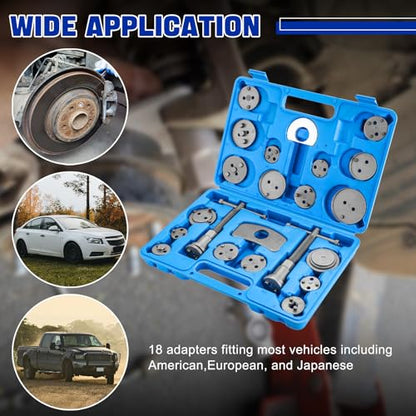 DASBET 24pcs Heavy Duty Disc Brake Caliper Tool Set - color: Blue, size: 24pcs