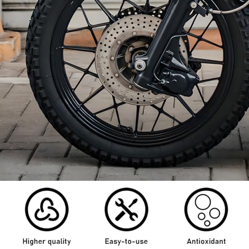 Yourkar 2 PCS Motorcycle Tire Valve Stems, 90 Degree Angle Aluminum Alloy Tire Tubeless Valve Stems with Rubber Ring, Black - color: Black