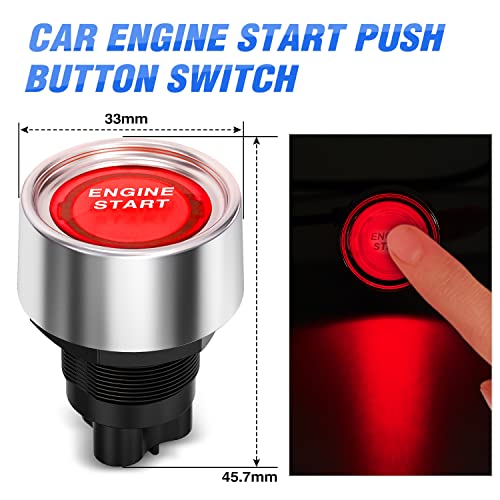 Nilight Ignition Switch Panel with Engine Push Button 12V 4 in 1 - color: Red 4 in 1 Panel