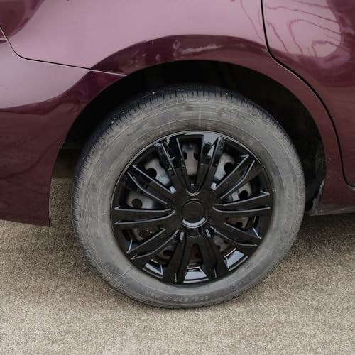 Auto Hubcap Set, R15 Hubcap Wheel Cover Replacement, 15 inch - color: 5083-Black Lacquer-15