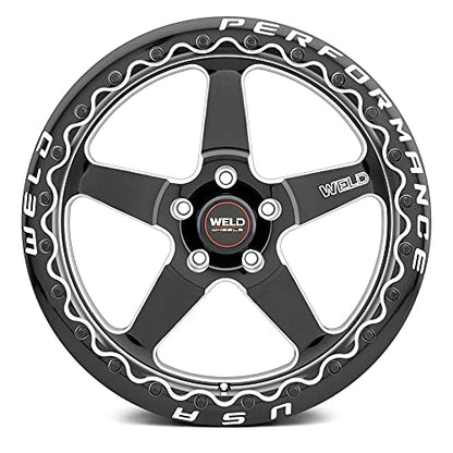 Weld S904 17x10 Ventura Beadlock 5x114.3 ET00 BS5.50 Gloss BLK MIL Dia 78.1