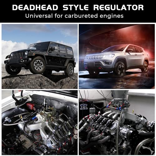 1-5 PSI Universal Fuel Pressure Regulator Adjustable Manual for Carburetor Carb Zinc Alloy with 5/16 3/8 Fittings