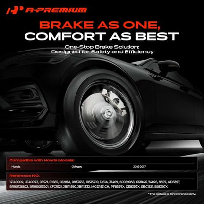 A-Premium Front Vented and Rear Solid Brake Rotors and Ceramic Pads Kit - style: 2015-2017