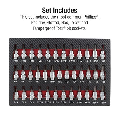 Sunex 9737 37 Pc. 3/8" Drive Bit Socket Set - size: 37 Pc. 3/8" Drive Bit Socket Set