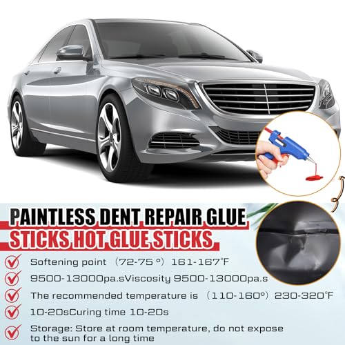 CroBlissful 20 Pcs PDR Glue Sticks Hot Melt for Dent Repair,Red - color: Red