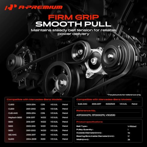 A-Premium Automatic Belt Tensioner Assembly with Pulley - style: A1372000270